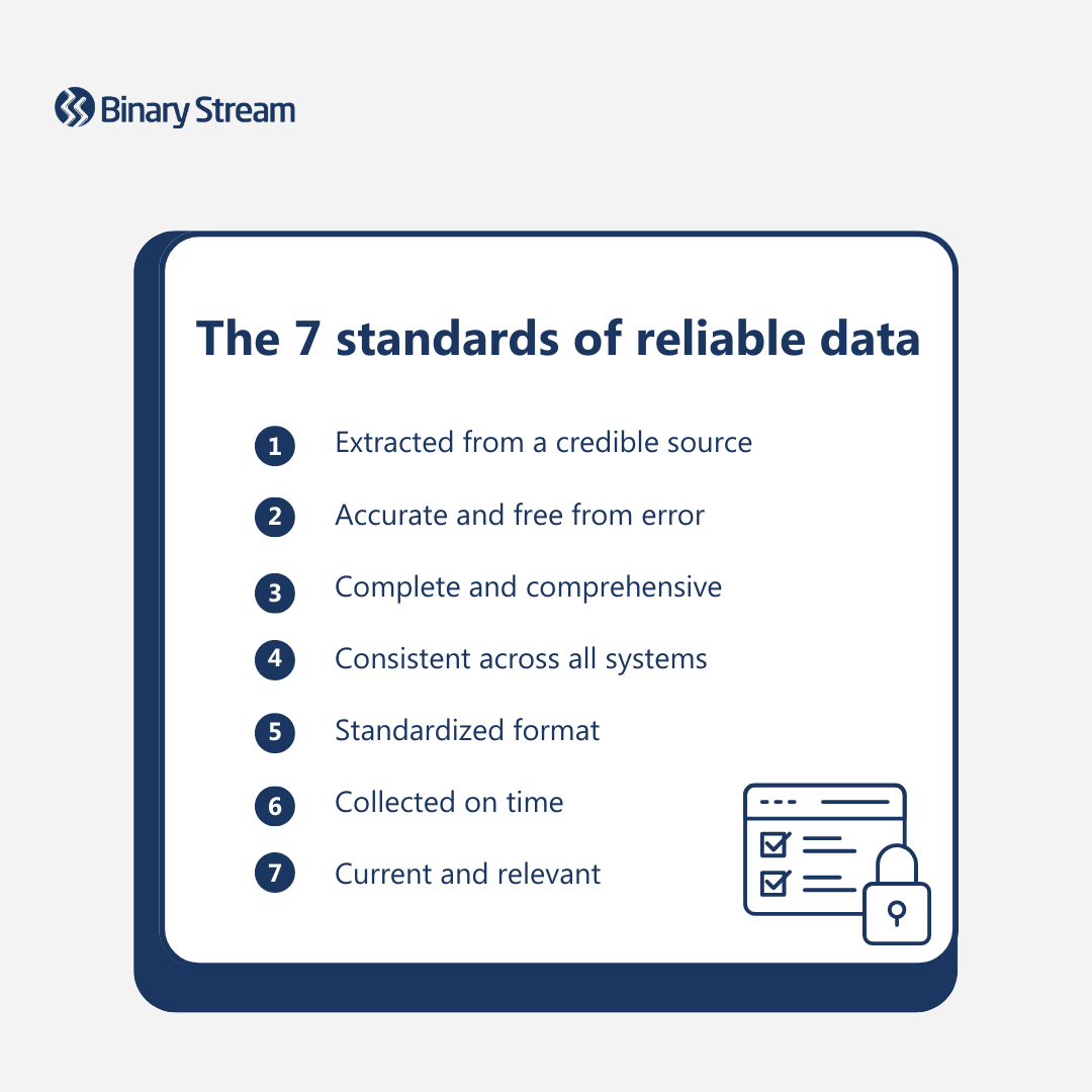 The 7 standards of reliable data